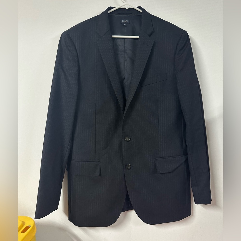 J. Crew Ludlow Jacket Loro Piana 40R Navy Blue Blazer Super 120's Wool Pinstripe